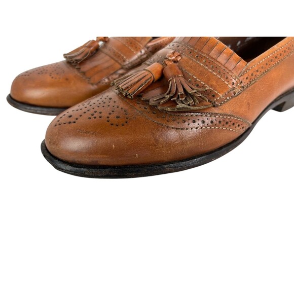 Allen Edmonds Bridgeton Brown Leather Slip-on Kiltie Tassel Loafer Shoes 10B - Picture 8 of 16